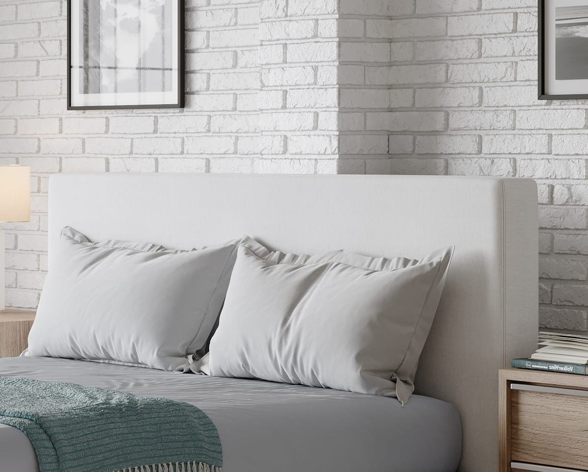 One - Queen Upholstered Modern Headboard - Pearl