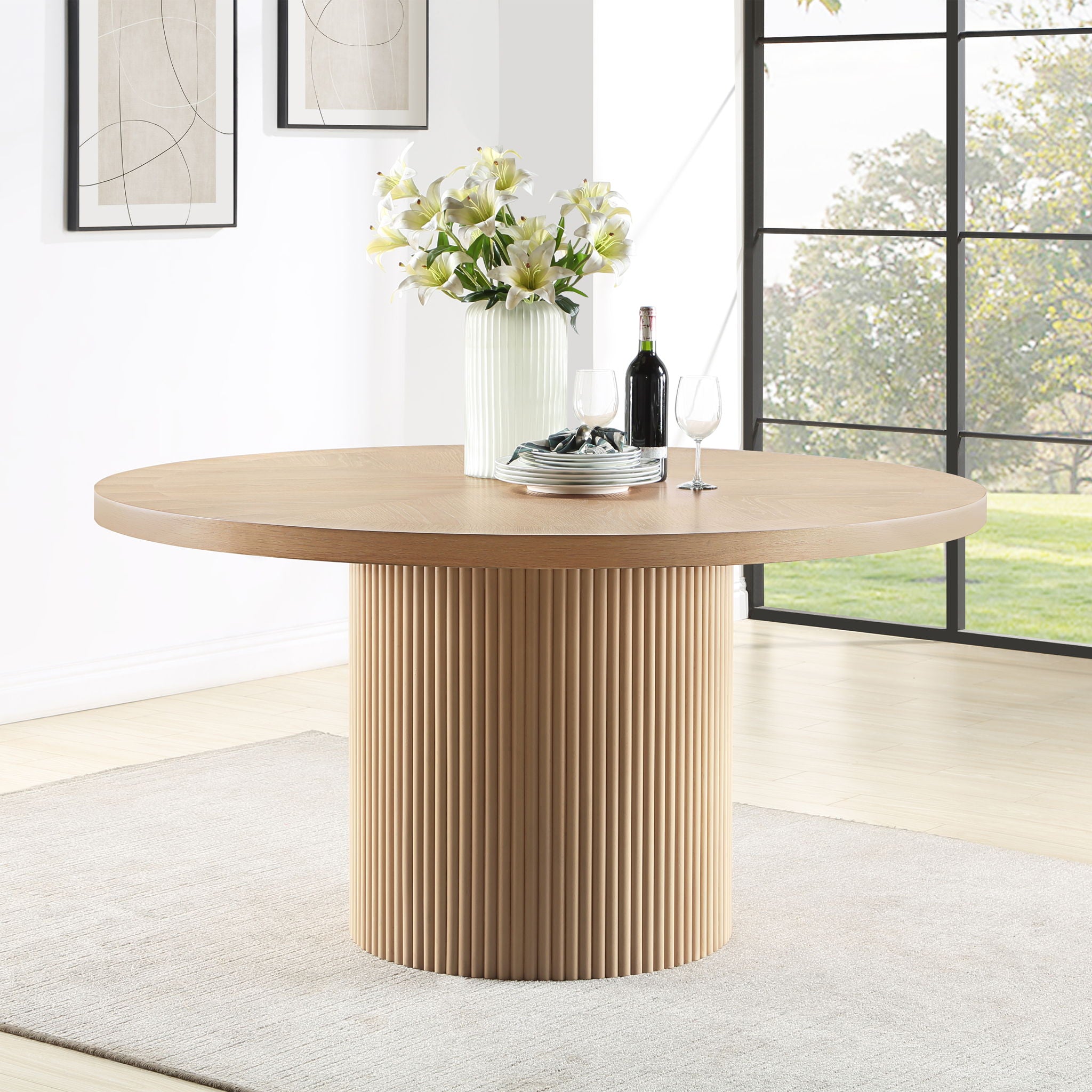 Belinda - Oak Veneer Table - Urban Living Furniture (Los Angeles, CA)