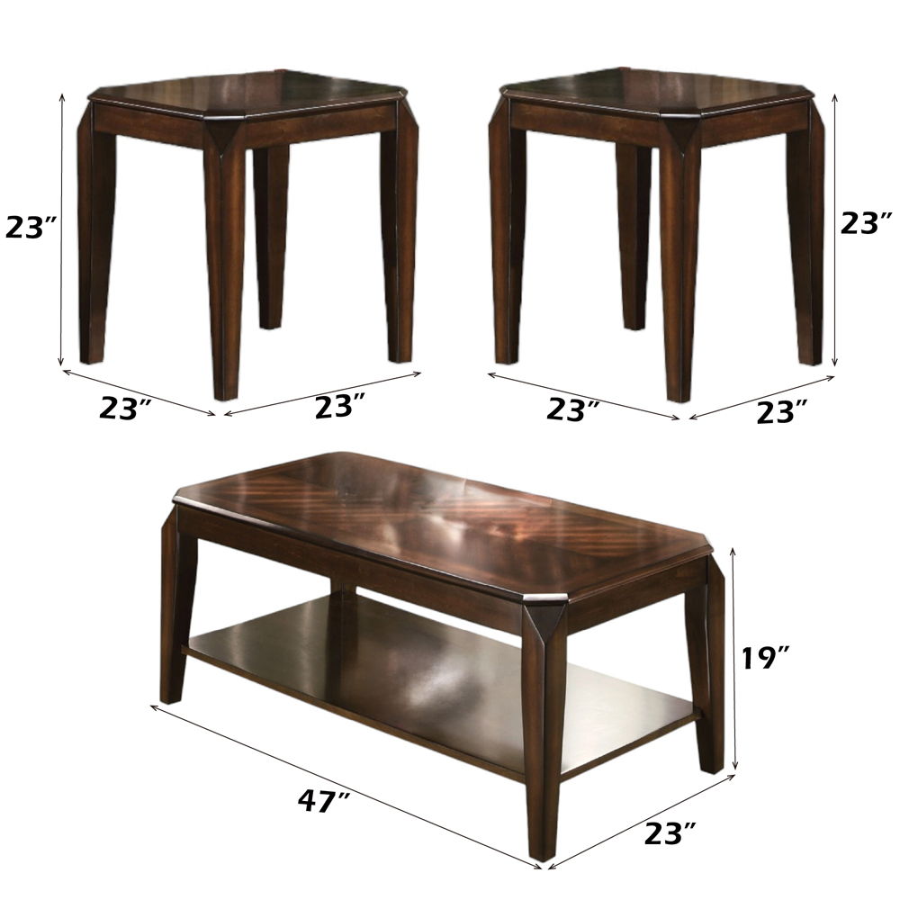 Docila - 3 Piece Coffee & End Set - Walnut - Urban Living Furniture (Los Angeles, CA)