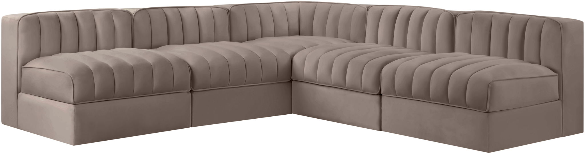 Rummi - Armless Velvet Performance Fabric Upholstered 5 Piece Modular Sectional - Urban Living Furniture (Los Angeles, CA)