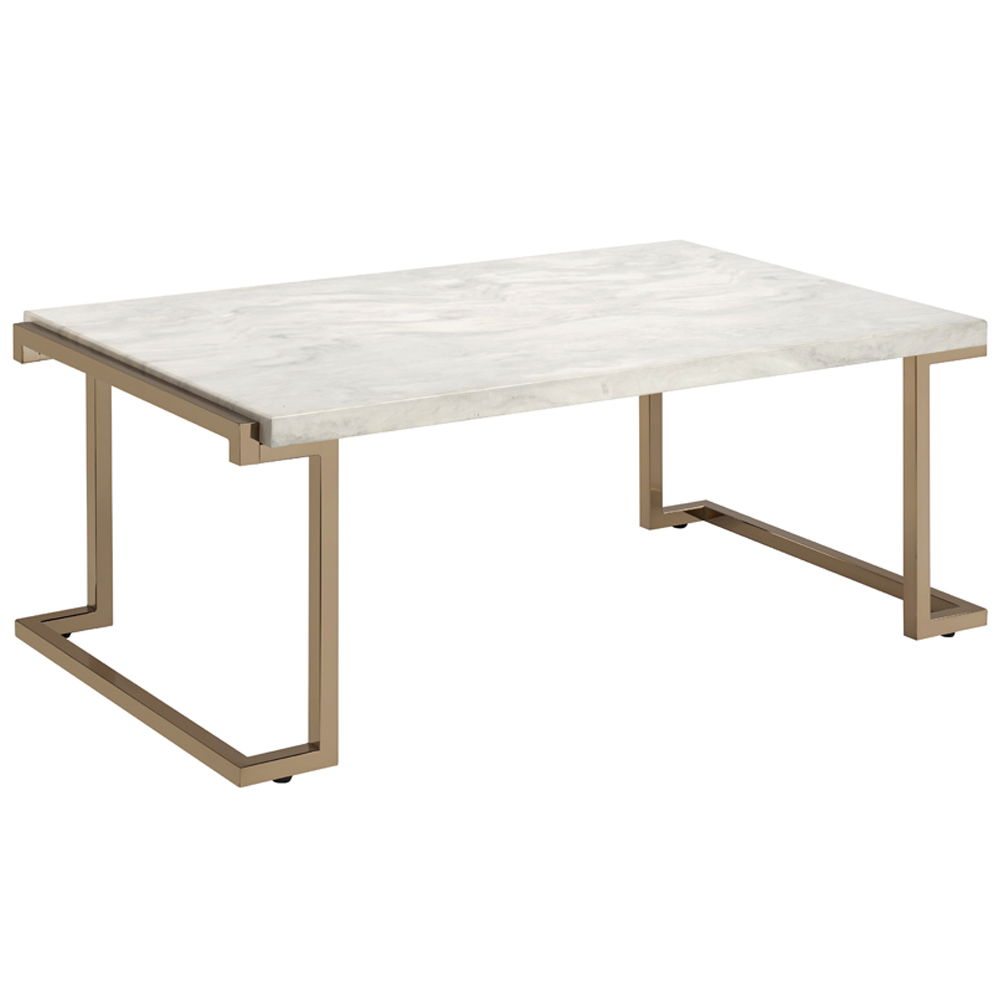 Boice II - Coffee Table - Faux Marble Top & Champagne - Urban Living Furniture (Los Angeles, CA)
