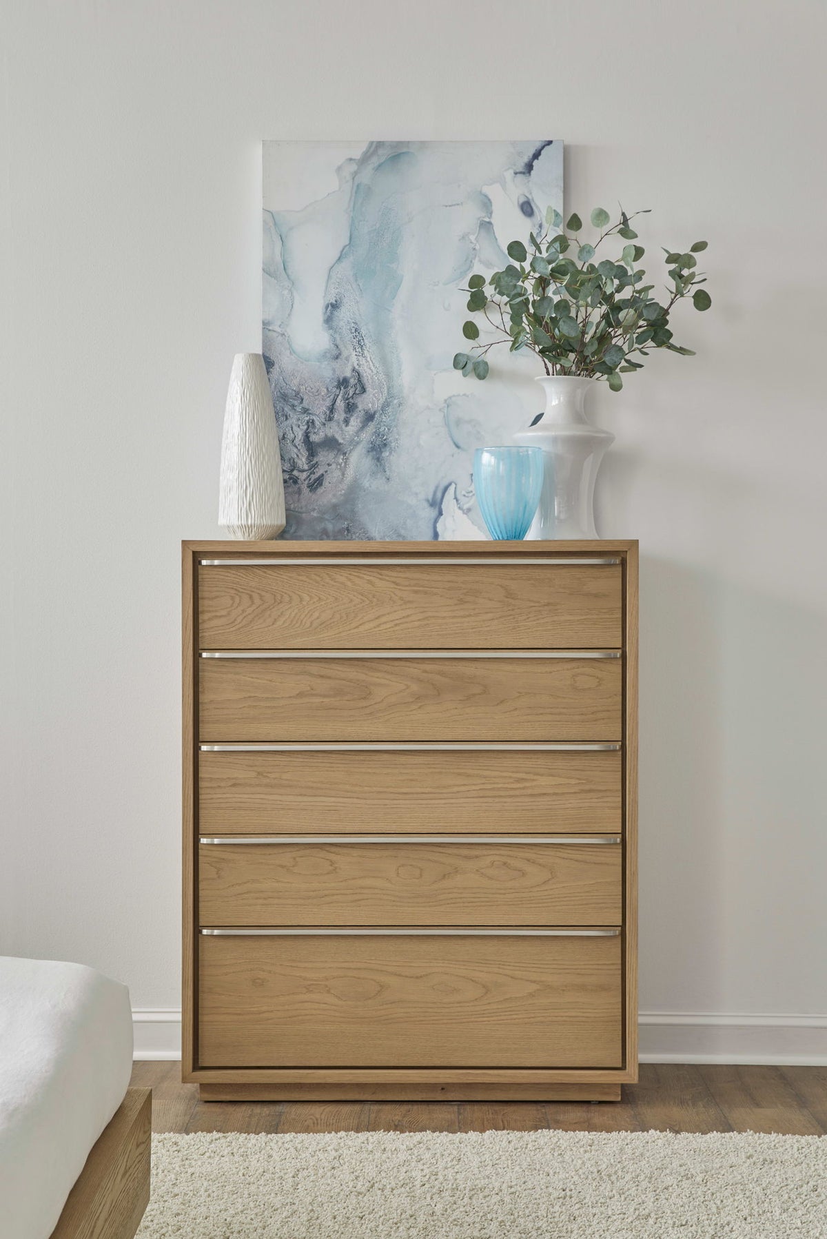 One - Coastal Modern Five Drawer Chest - Bisque