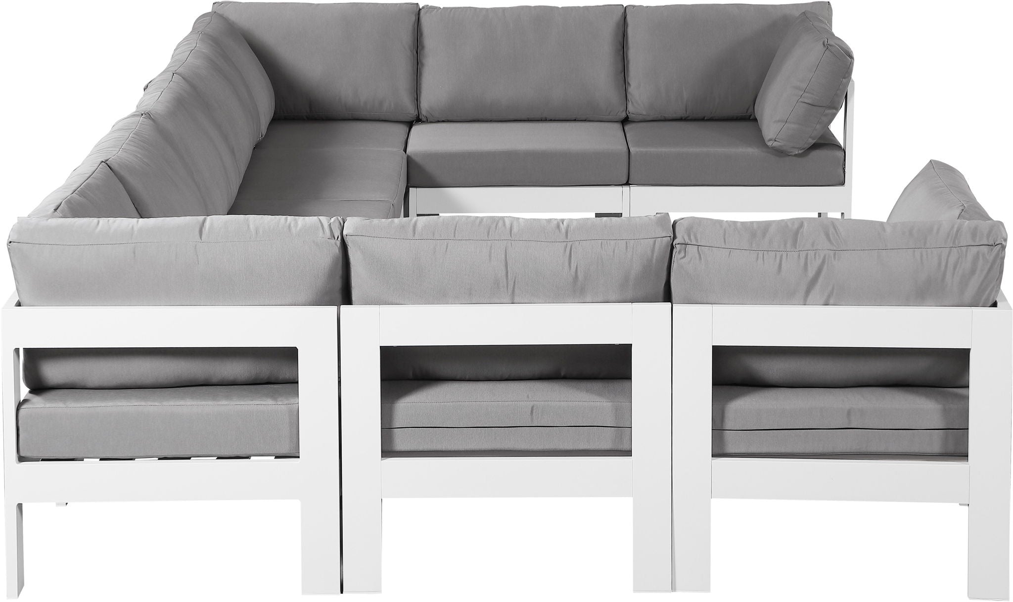 Nizuc - Outdoor Patio 9 Piece Modular Sectional With White Frame - Urban Living Furniture (Los Angeles, CA)