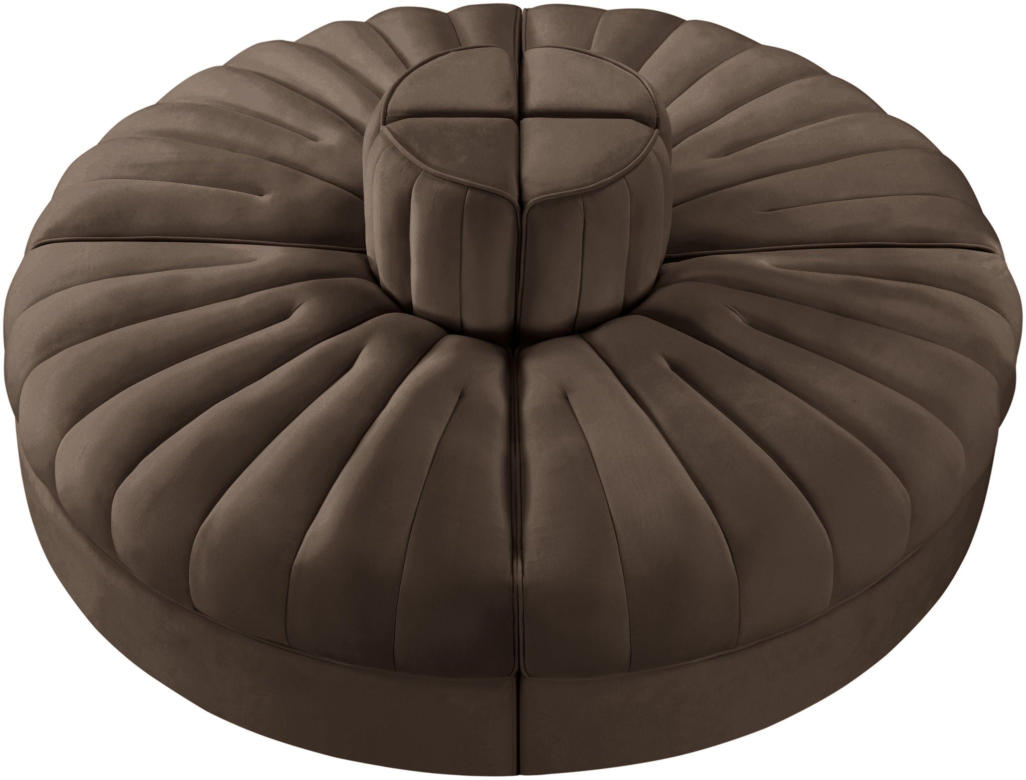 Rummi - Round Velvet Performance Fabric Upholstered 4 Piece Modular Sofa - Urban Living Furniture (Los Angeles, CA)
