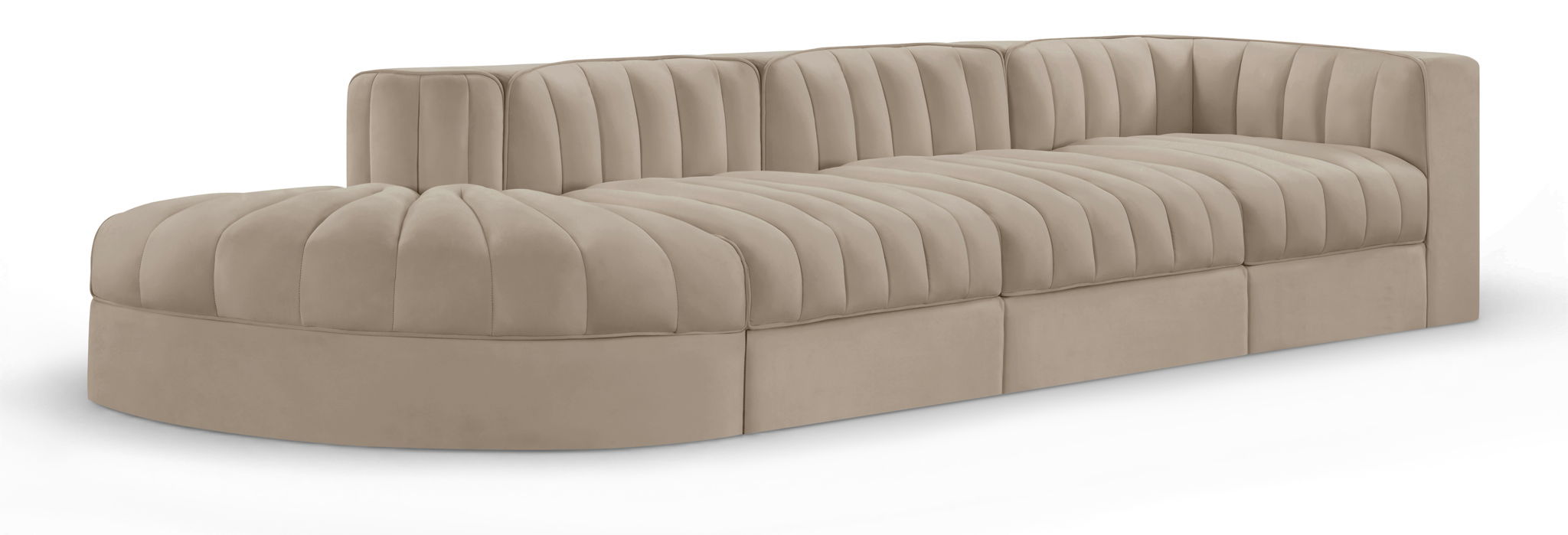 Rummi - Velvet Performance Fabric Upholstered 4 Piece Modular Sectional With Reverse Corner Chair - Urban Living Furniture (Los Angeles, CA)