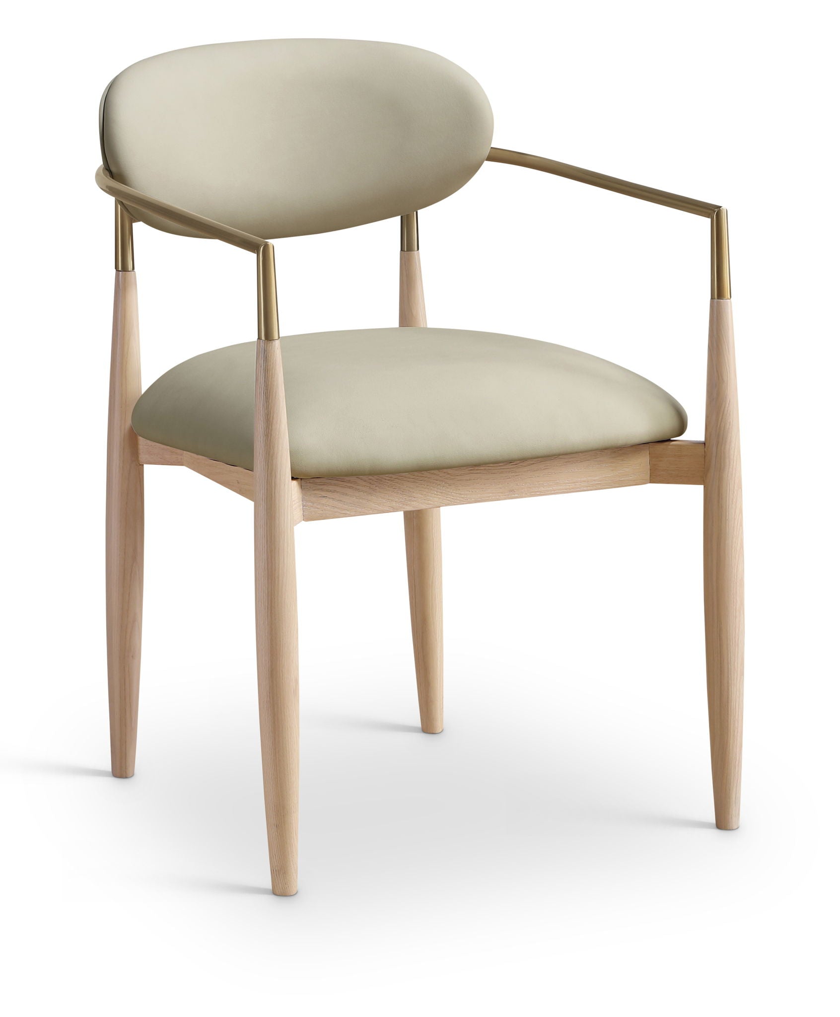 Riccio - Dining Arm Chair (Set of 2) - Natural And Gold Frame - Urban Living Furniture (Los Angeles, CA)