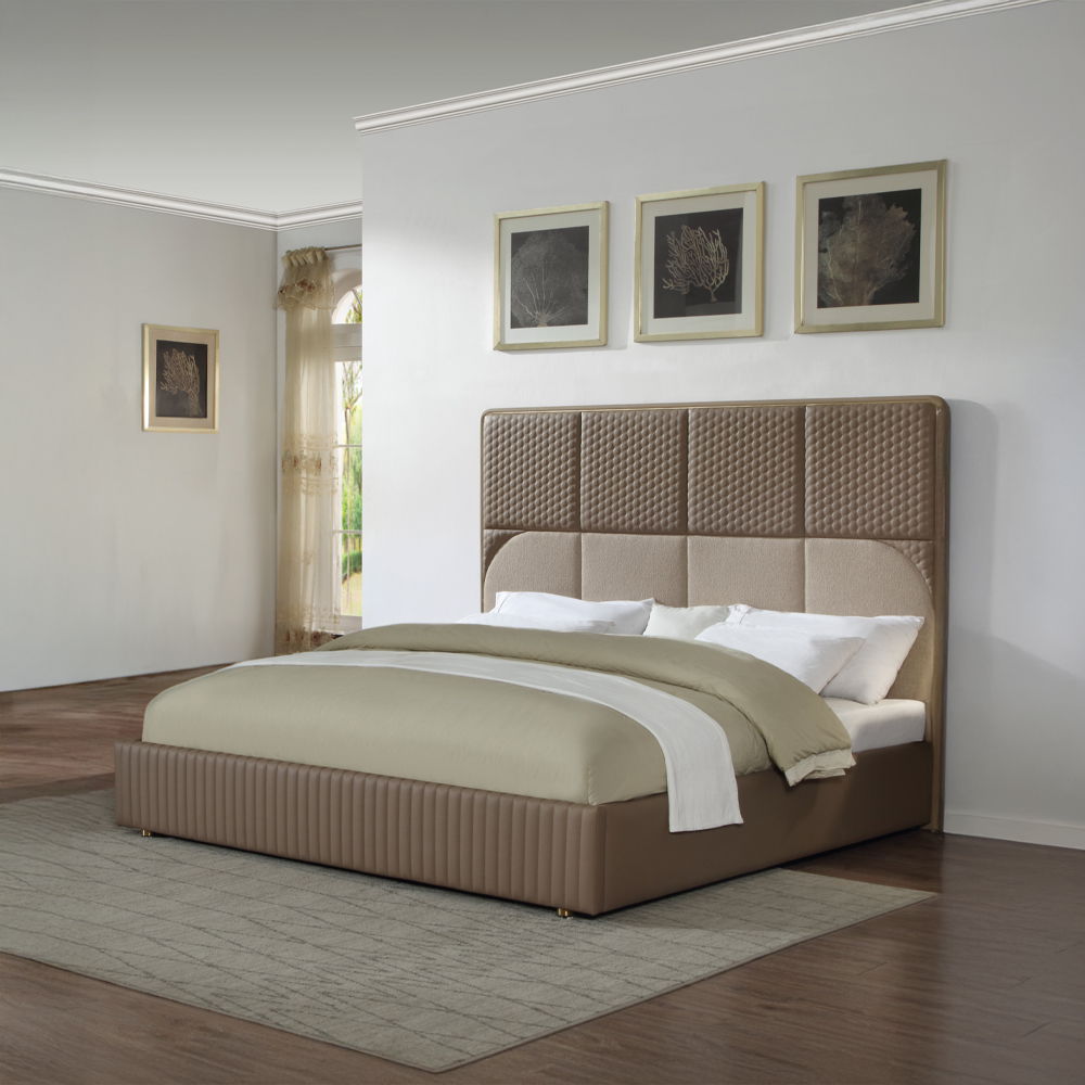 Marcelino - Eastern King Bed - Brown & Beige - Urban Living Furniture (Los Angeles, CA)