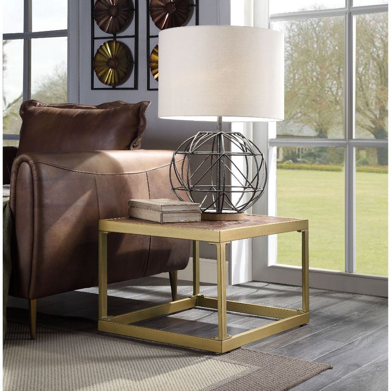 Genevieve - End Table - Retro Brown Top Grain Leather - Urban Living Furniture (Los Angeles, CA)
