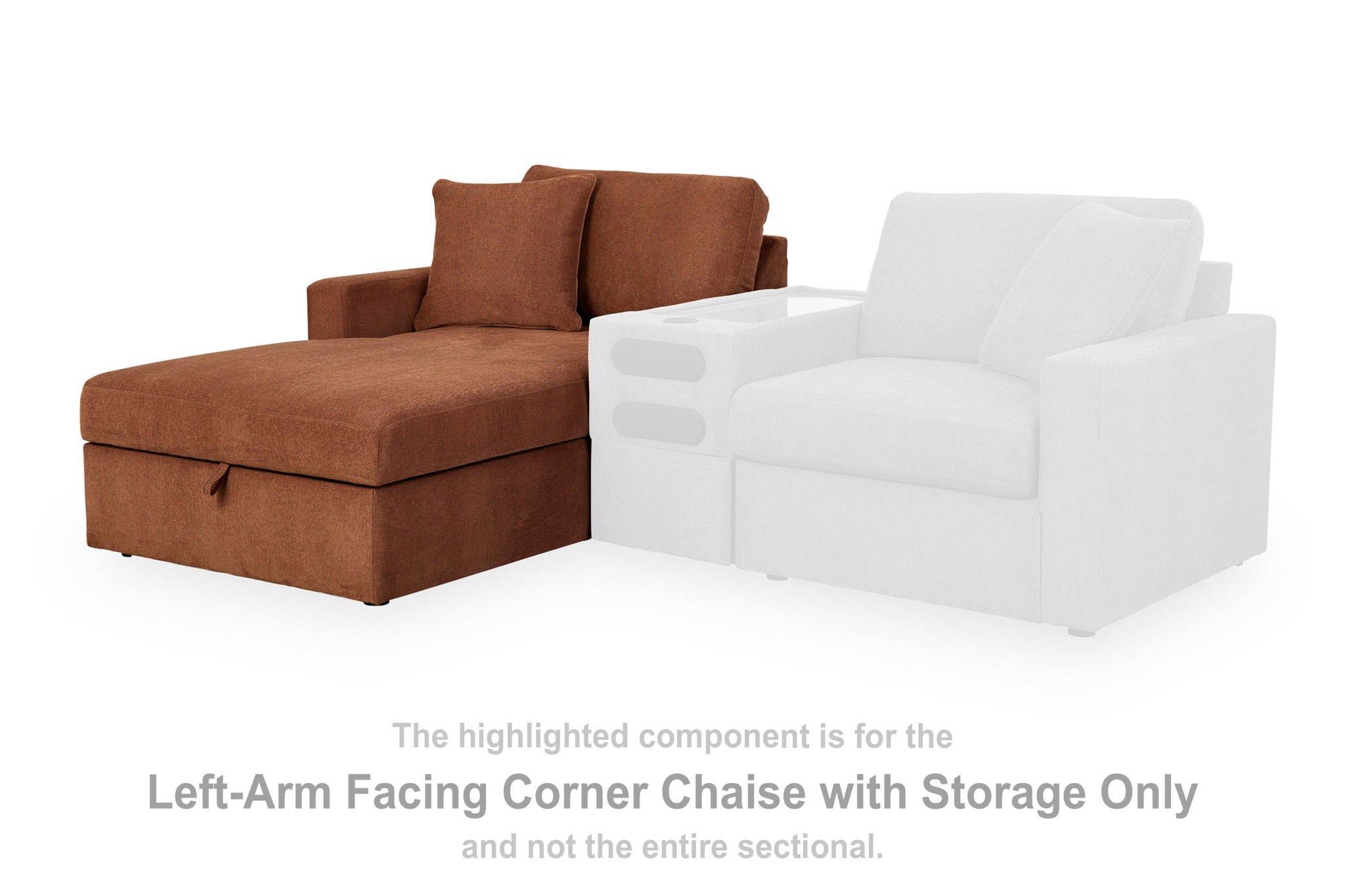 Modmax - LAF Corner Chaise With Storage - Spice - Urban Living Furniture (Los Angeles, CA)