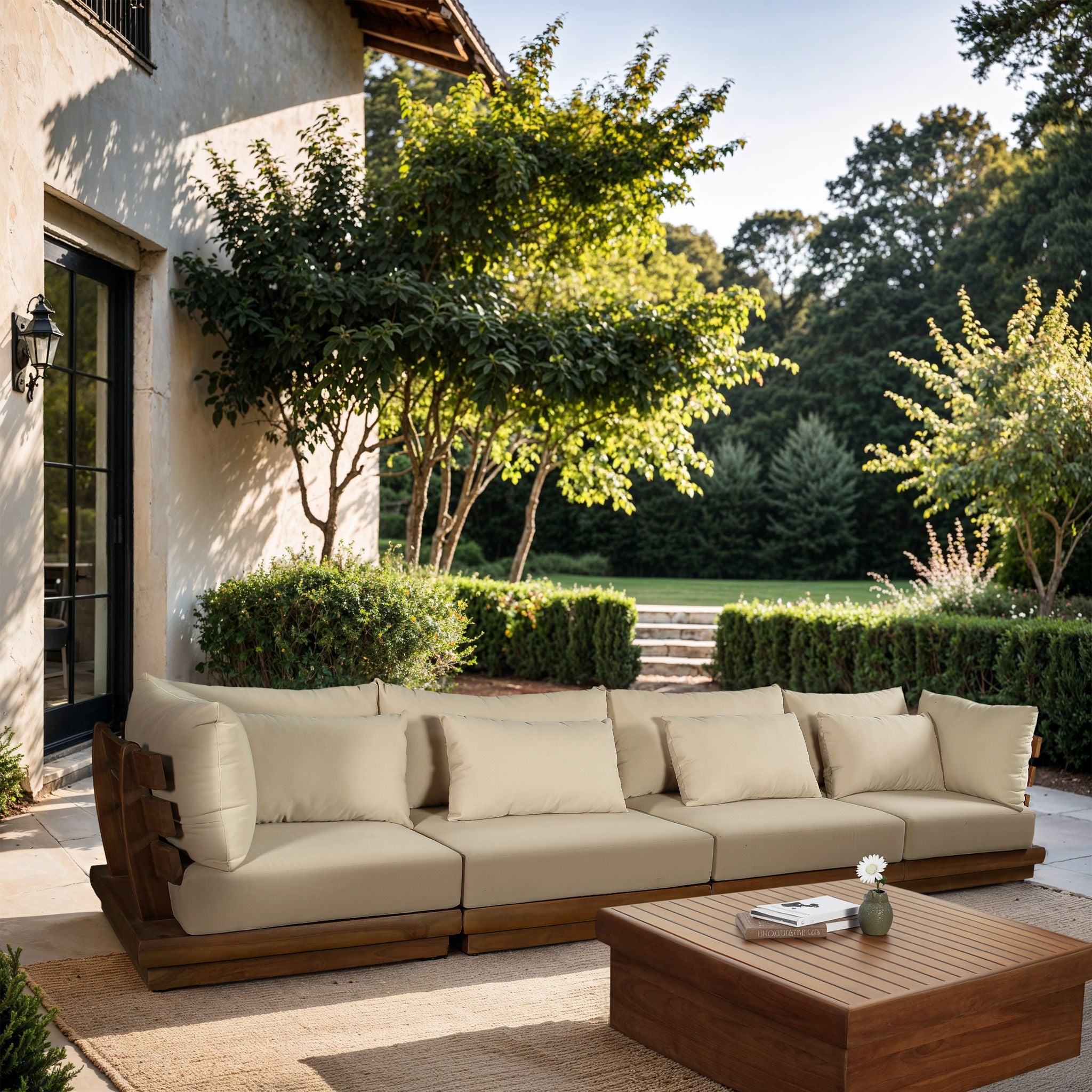 Mirella - 4 Piece Water Resistant Fabric Outdoor Patio Modular Sectional - Urban Living Furniture (Los Angeles, CA)
