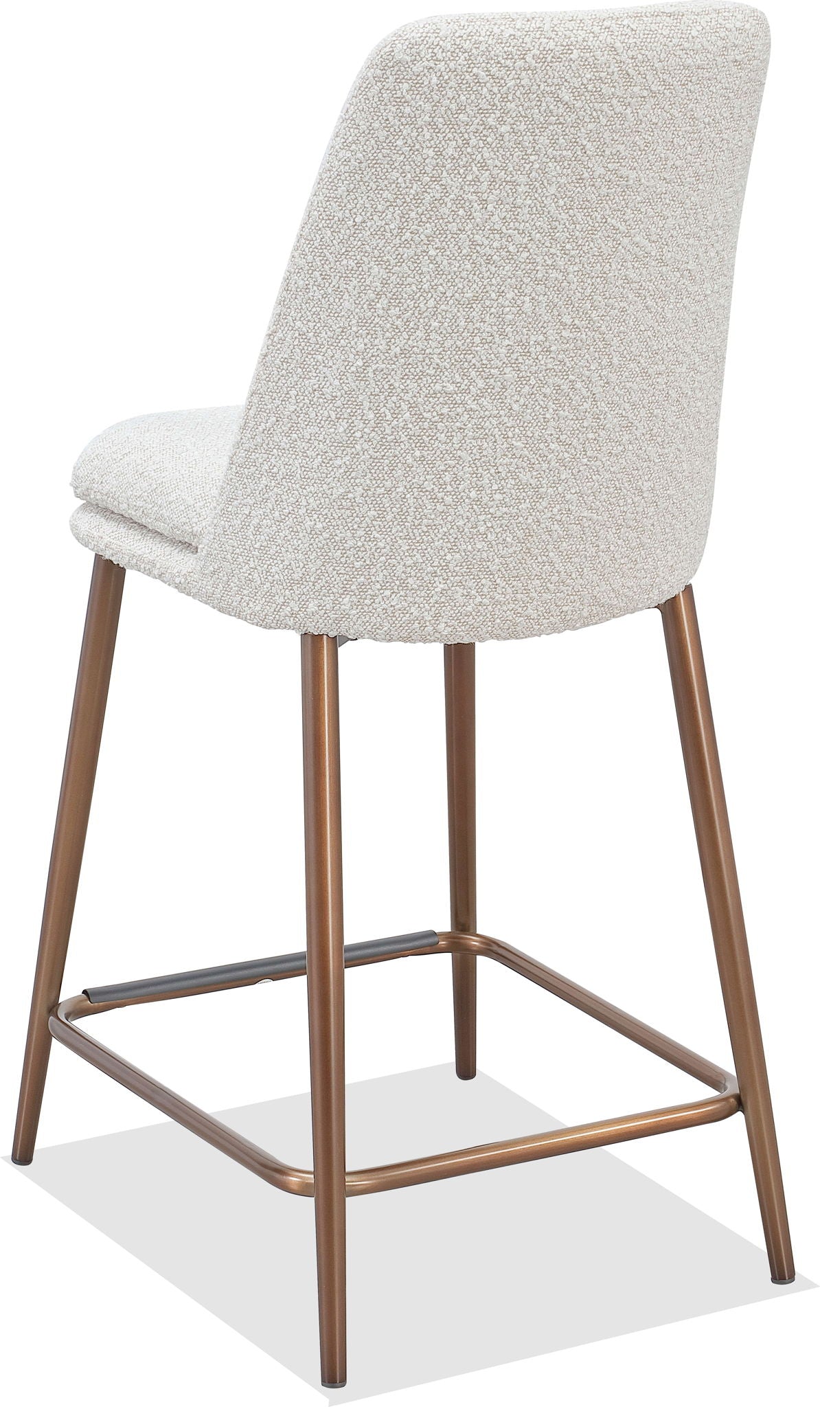 Crossroads 2.0 - Wyatt Upholstered Counter Stool (Set of 2) - Ricotta Boucle And Bronze Metal
