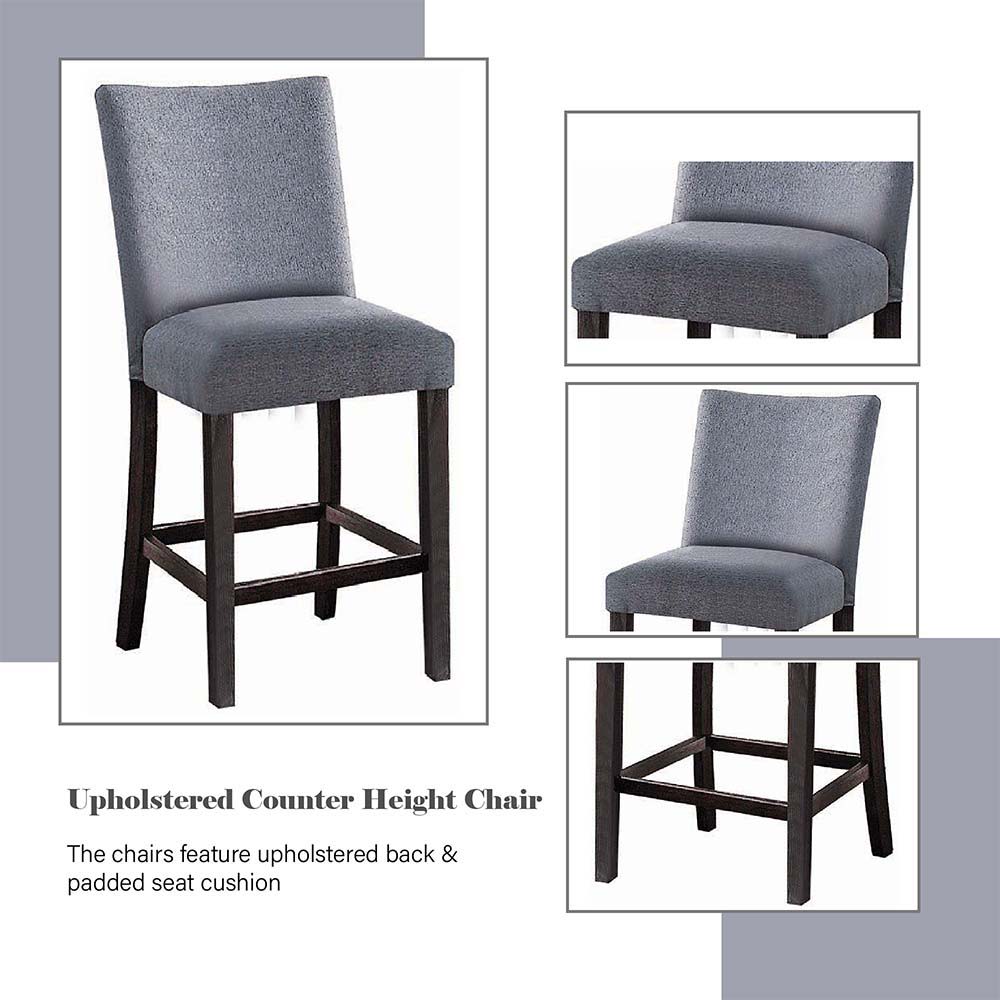 Yelena - Counter Height Chair (Set of 2) - Fabric & Weathered Espresso - Urban Living Furniture (Los Angeles, CA)