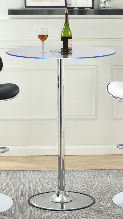 Thea - Round Glass Top LED Bistro Bar Table - Chrome - Urban Living Furniture (Los Angeles, CA)