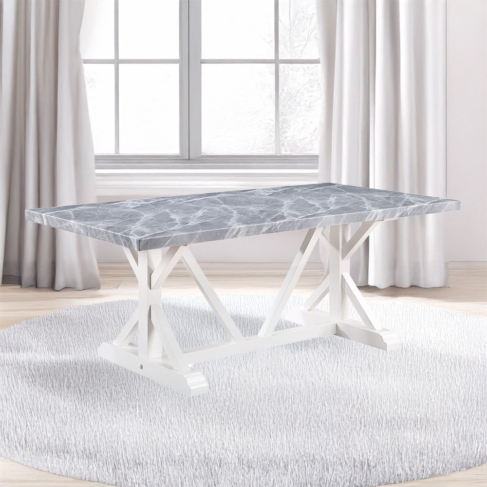 Hollyn - Dining Table With Engineered Stone Top - Engineered Stone & White - Urban Living Furniture (Los Angeles, CA)