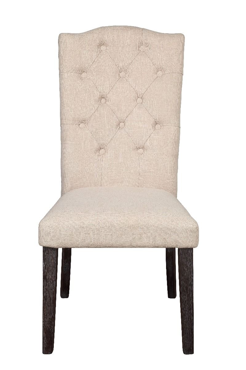 Gerardo - Side Chair (Set of 2) - Beige Linen & Weathered Espresso - Urban Living Furniture (Los Angeles, CA)