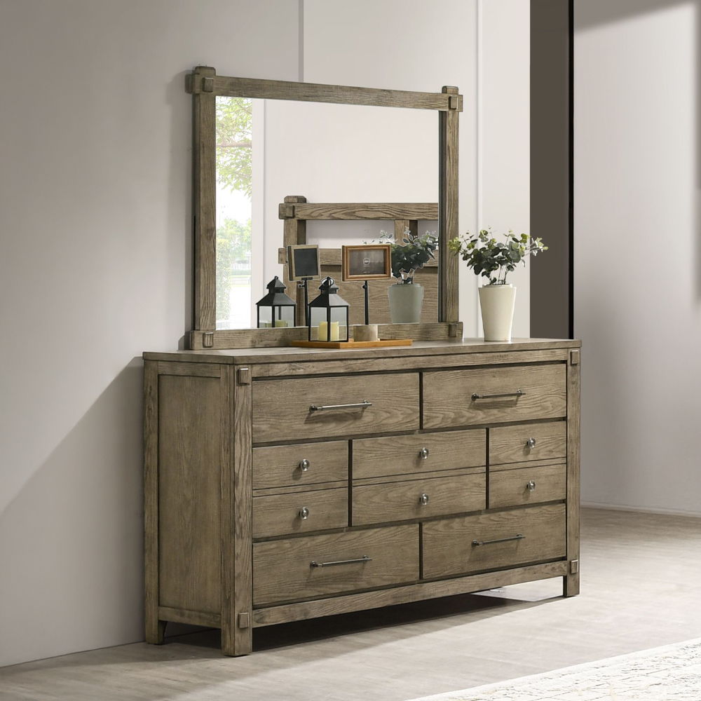 Colton - Mirror - Antique White Oak - Urban Living Furniture (Los Angeles, CA)