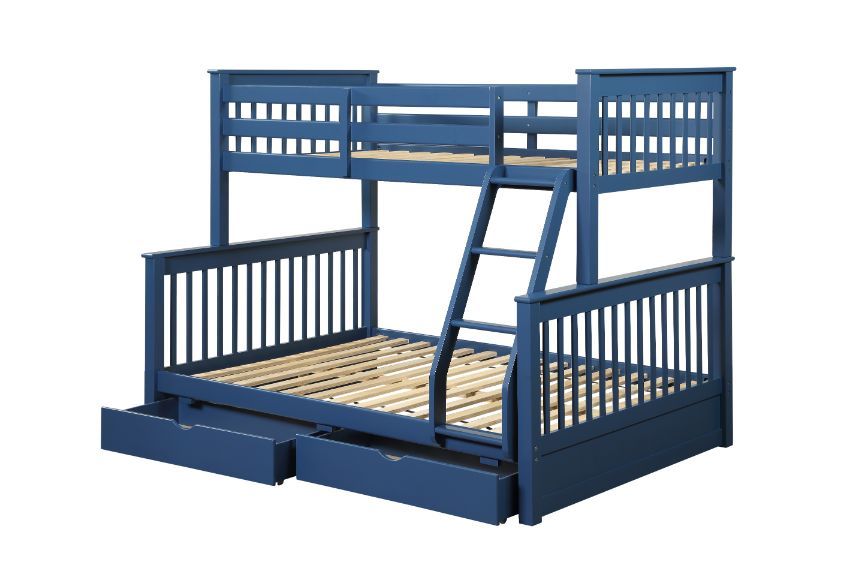 Harley II - Twin Over Full Bunk Bed - Navy Blue Finish - Urban Living Furniture (Los Angeles, CA)