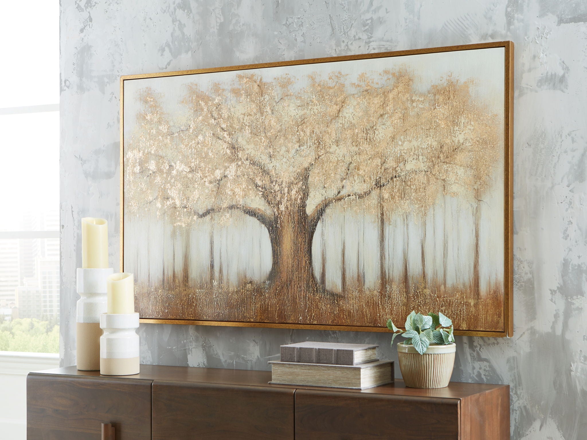 Dalewick - Brown / Gray / Gold Finish - Wall Art - Urban Living Furniture (Los Angeles, CA)
