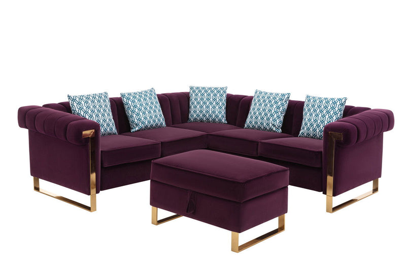 Maddie - Velvet Sectional Sofa - Urban Living Furniture (Los Angeles, CA)
