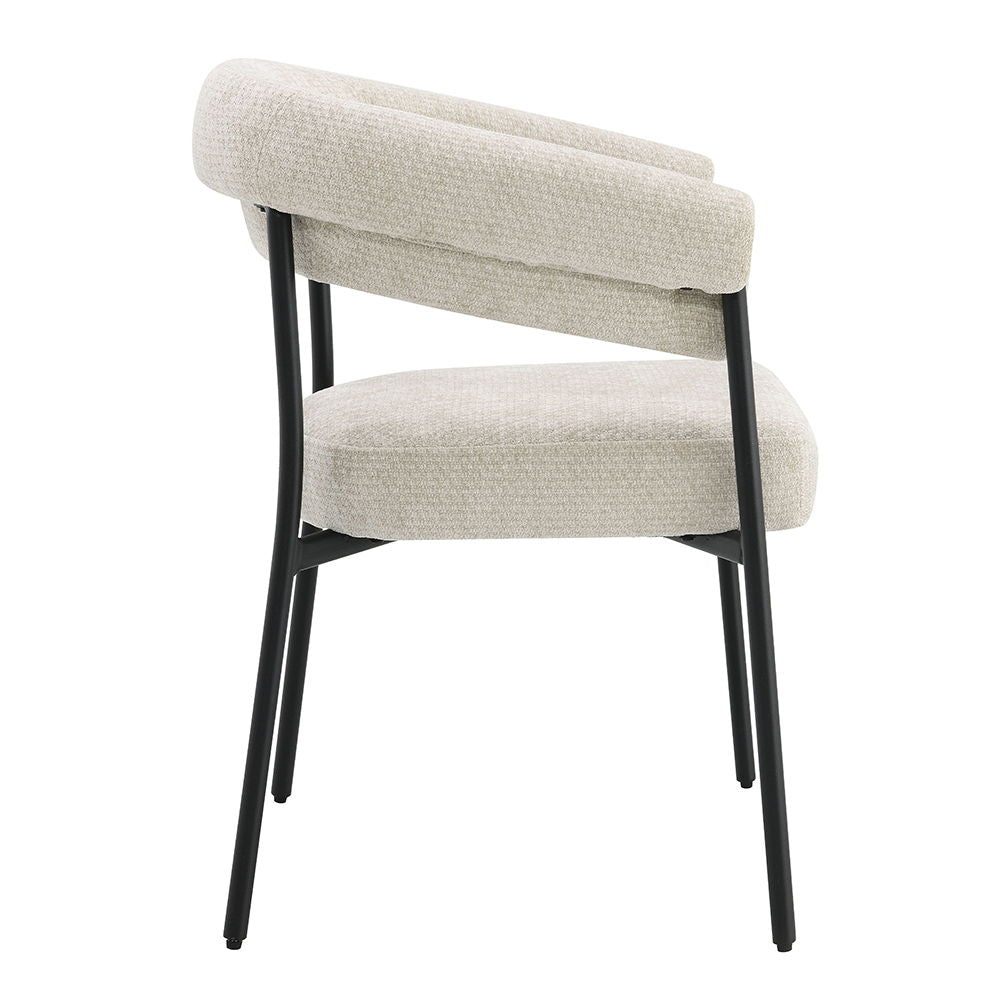 Jirina - Chenille Arm Chair (Set of 2) - Beige & Black - Urban Living Furniture (Los Angeles, CA)