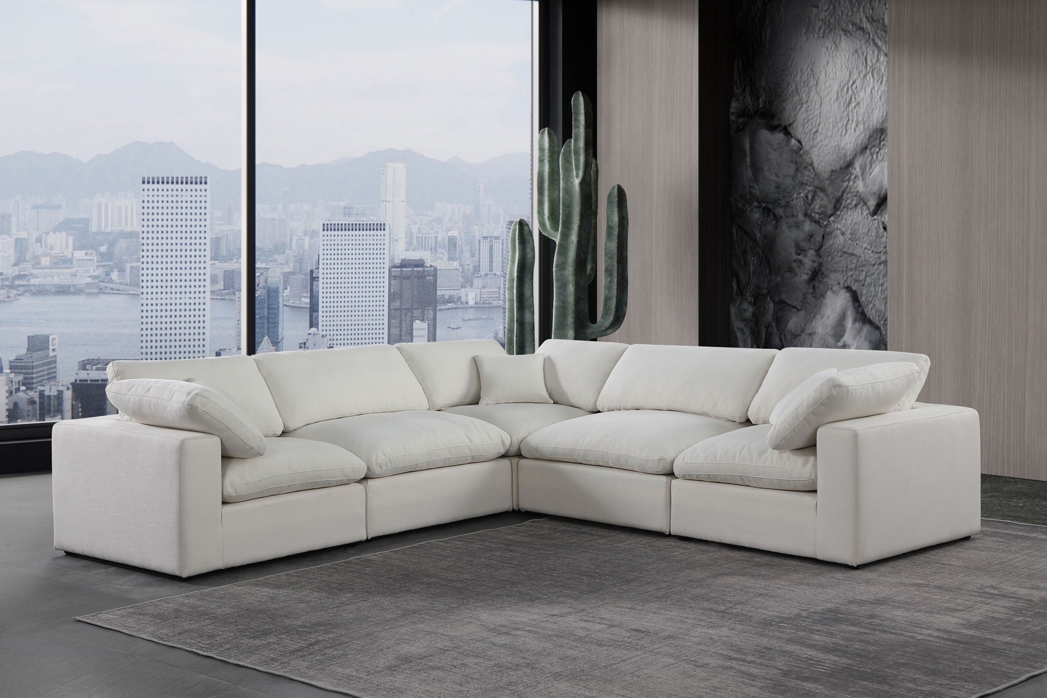 Comfy - 5 Piece Linen Modular Corner Sectional - Urban Living Furniture (Los Angeles, CA)