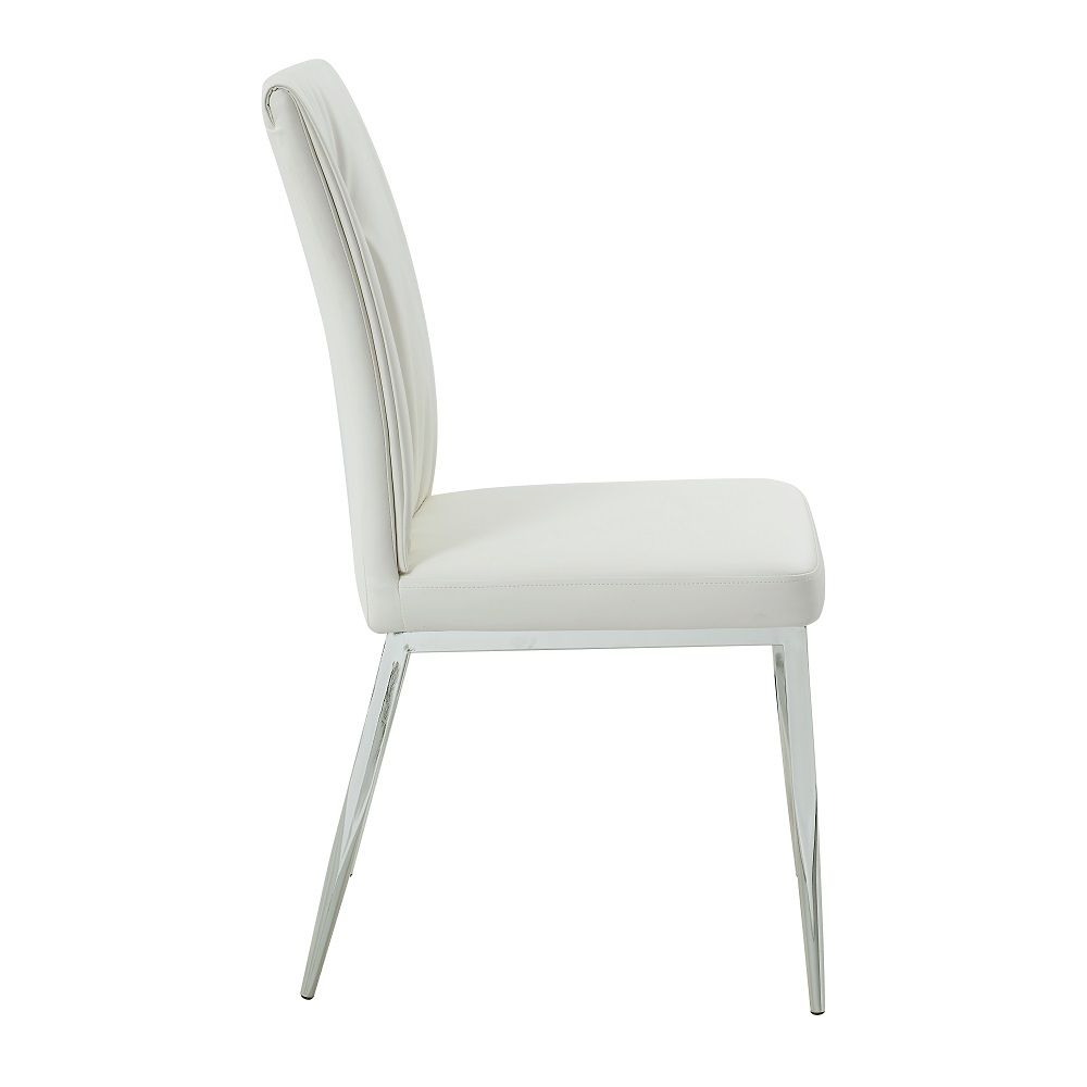 Kamaile - Side Chair (Set of 2) - Beige Synthetic Leather & Chrome - Urban Living Furniture (Los Angeles, CA)