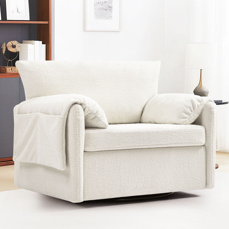 Oversized Swivel Armchair Modern Chair & Single Sofa Lounge, Comfortable Seating For Living Room