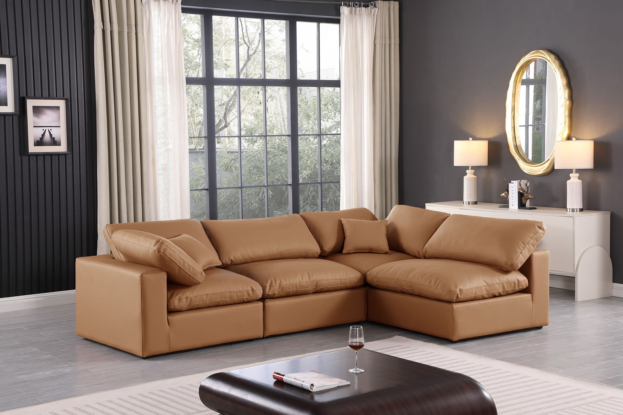 Comfy - 4 Piece Faux Leather Modular Armless Sectional - Urban Living Furniture (Los Angeles, CA)