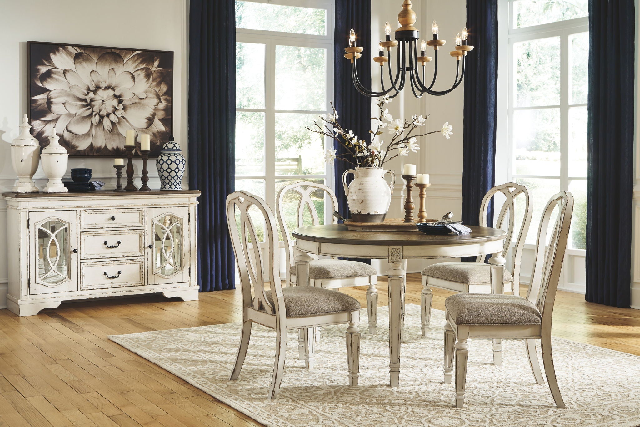 Realyn - Chipped White - Oval Dining Room Extension Table - Urban Living Furniture (Los Angeles, CA)