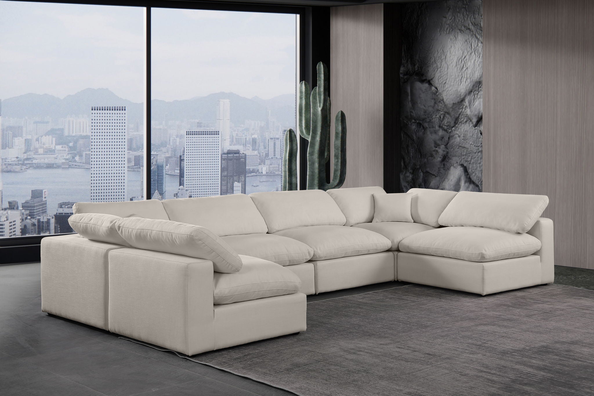 Comfy - 6 Piece Linen Modular Armless Sectional - Urban Living Furniture (Los Angeles, CA)