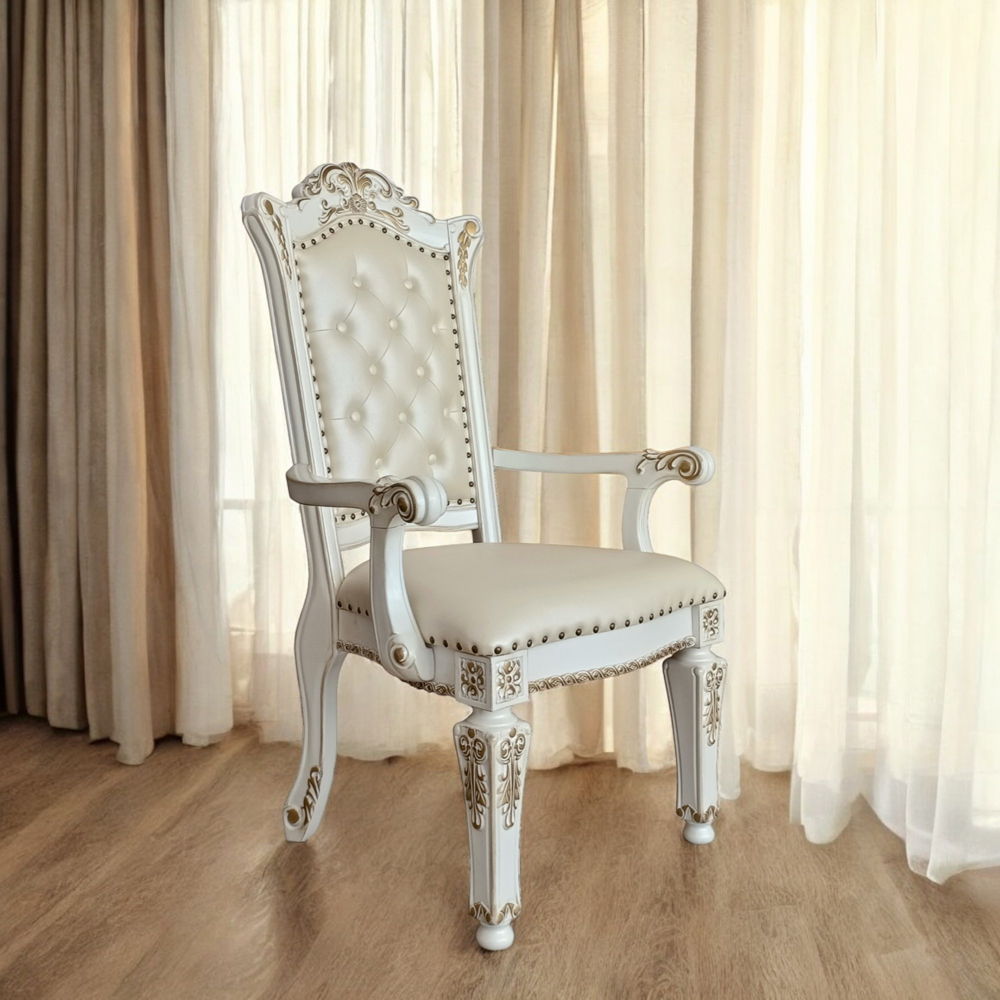 Vendome - Arm Chair (Set of 2) - Synthetic Leather & Antique Pearl - Urban Living Furniture (Los Angeles, CA)