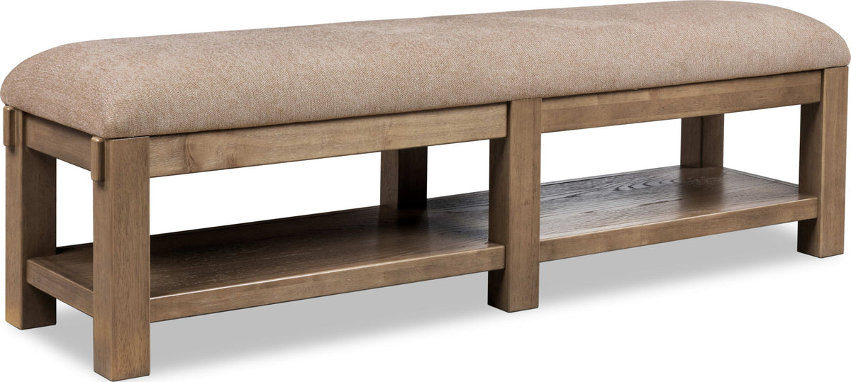 Roycroft - Wooden / Upholstered Bench - Harvest Wood