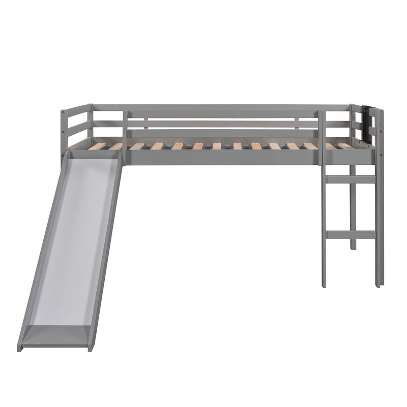 Loft Bed With Slide, Stair And Chalkboard