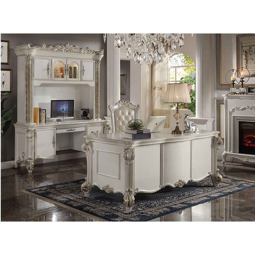 Vendome - Computer Desk & Hutch - Antique Pearl - Urban Living Furniture (Los Angeles, CA)