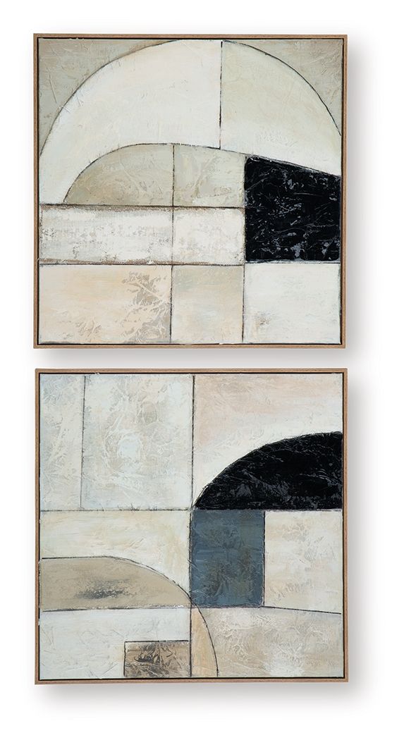 Bexlen - Tan / Taupe / Black - Wall Art Set (Set of 2)