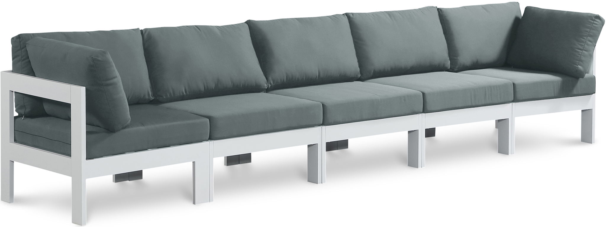 Nizuc - Outdoor Patio 5 Seat Modular Sofa With White Frame - Urban Living Furniture (Los Angeles, CA)
