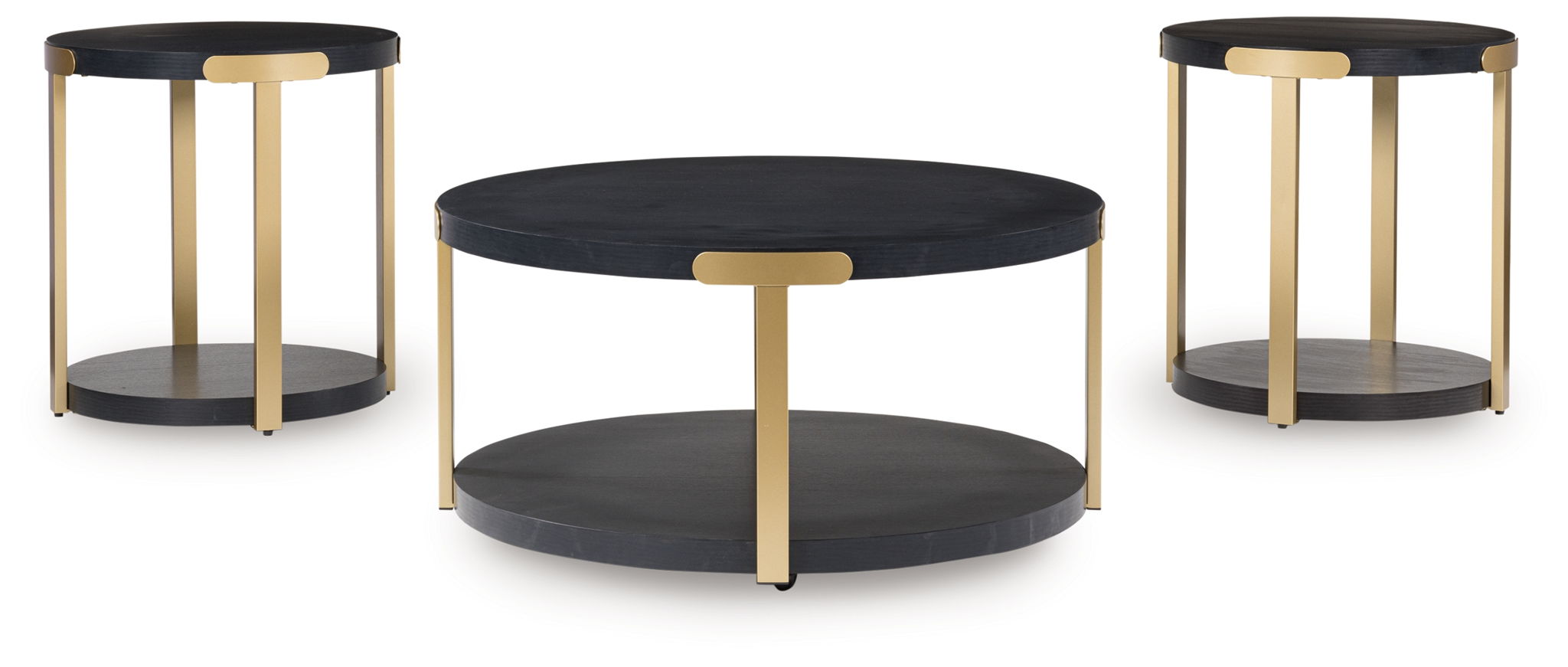 Shylore - Black / Brass Finish - Occasional Table Set (Set of 3) - Urban Living Furniture (Los Angeles, CA)