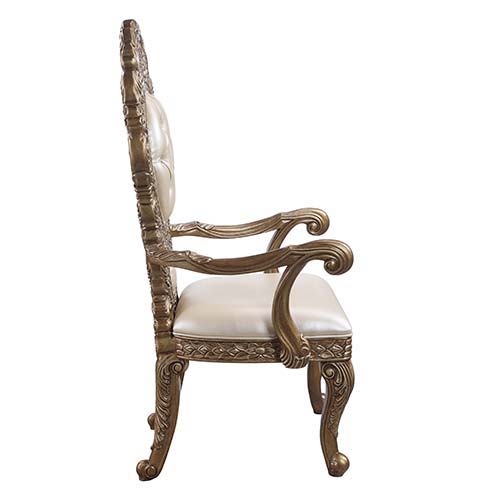 Constantine - Arm Chair (Set of 2) - Synthetic Leather , Brown & Gold - Urban Living Furniture (Los Angeles, CA)