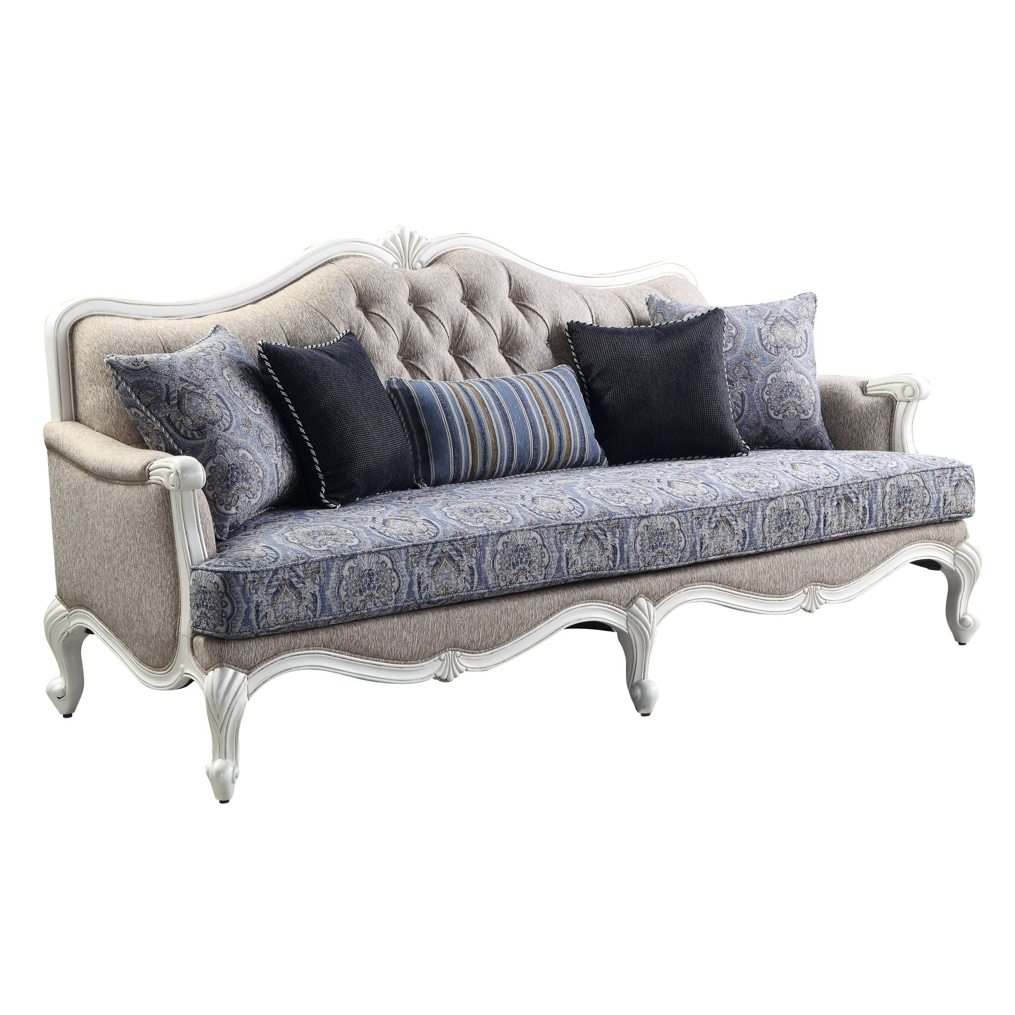 Ciddrenar - Sofa - Fabric & White Finish - Urban Living Furniture (Los Angeles, CA)