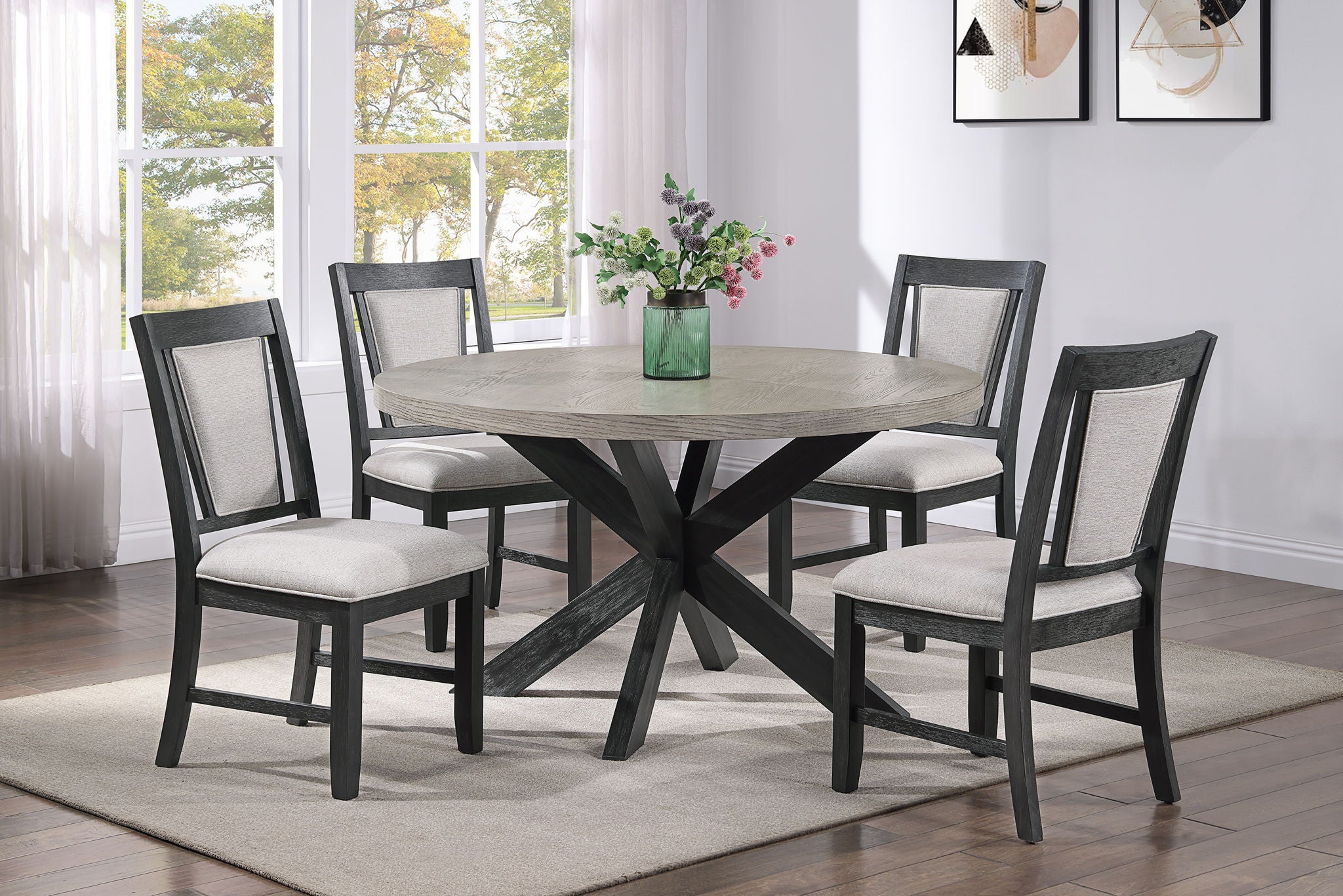 Stevens - Side Chair (Set of 2) - Charcoal & Gray - Urban Living Furniture (Los Angeles, CA)