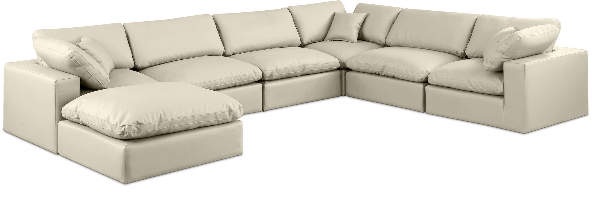 Comfy - 7 Piece Faux Leather Modular Sectional With Chaise - Urban Living Furniture (Los Angeles, CA)