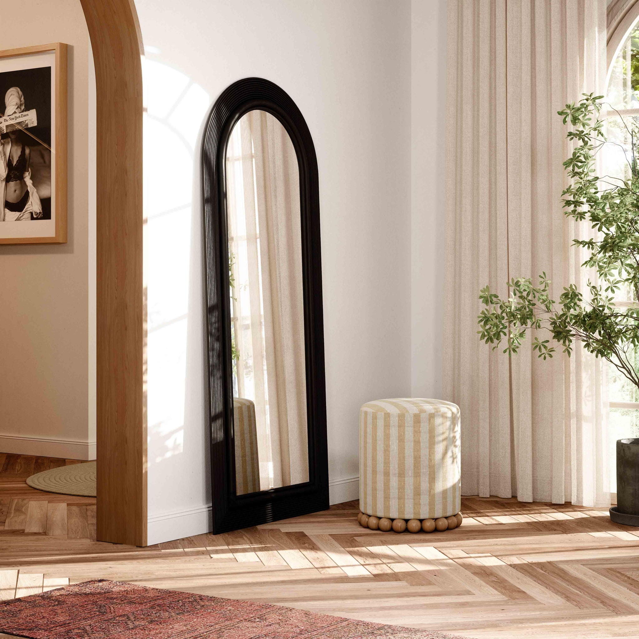 Tanya - Rattan 70" Floor Mirror - Urban Living Furniture (Los Angeles, CA)