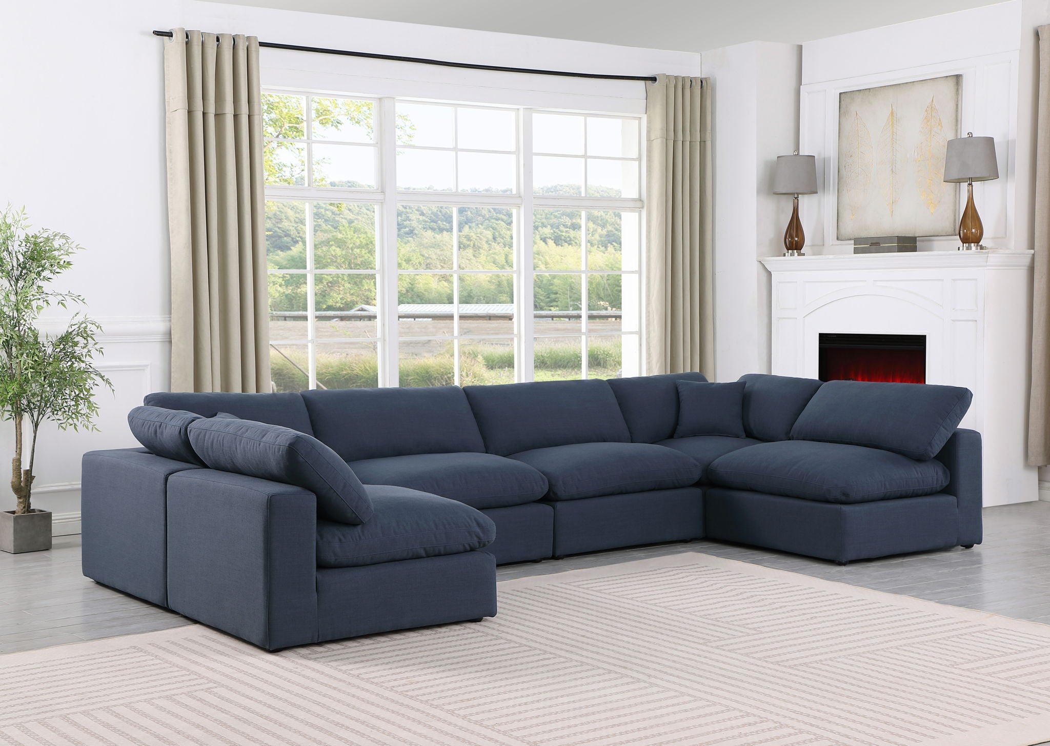 Comfy - 6 Piece Linen Modular Armless Sectional - Urban Living Furniture (Los Angeles, CA)