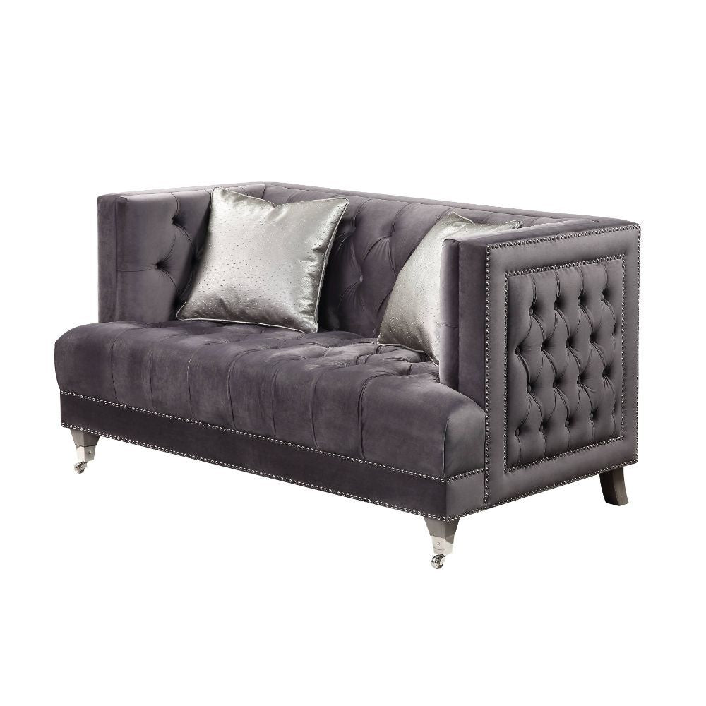 Hegio - Loveseat - Gray Velvet - Urban Living Furniture (Los Angeles, CA)