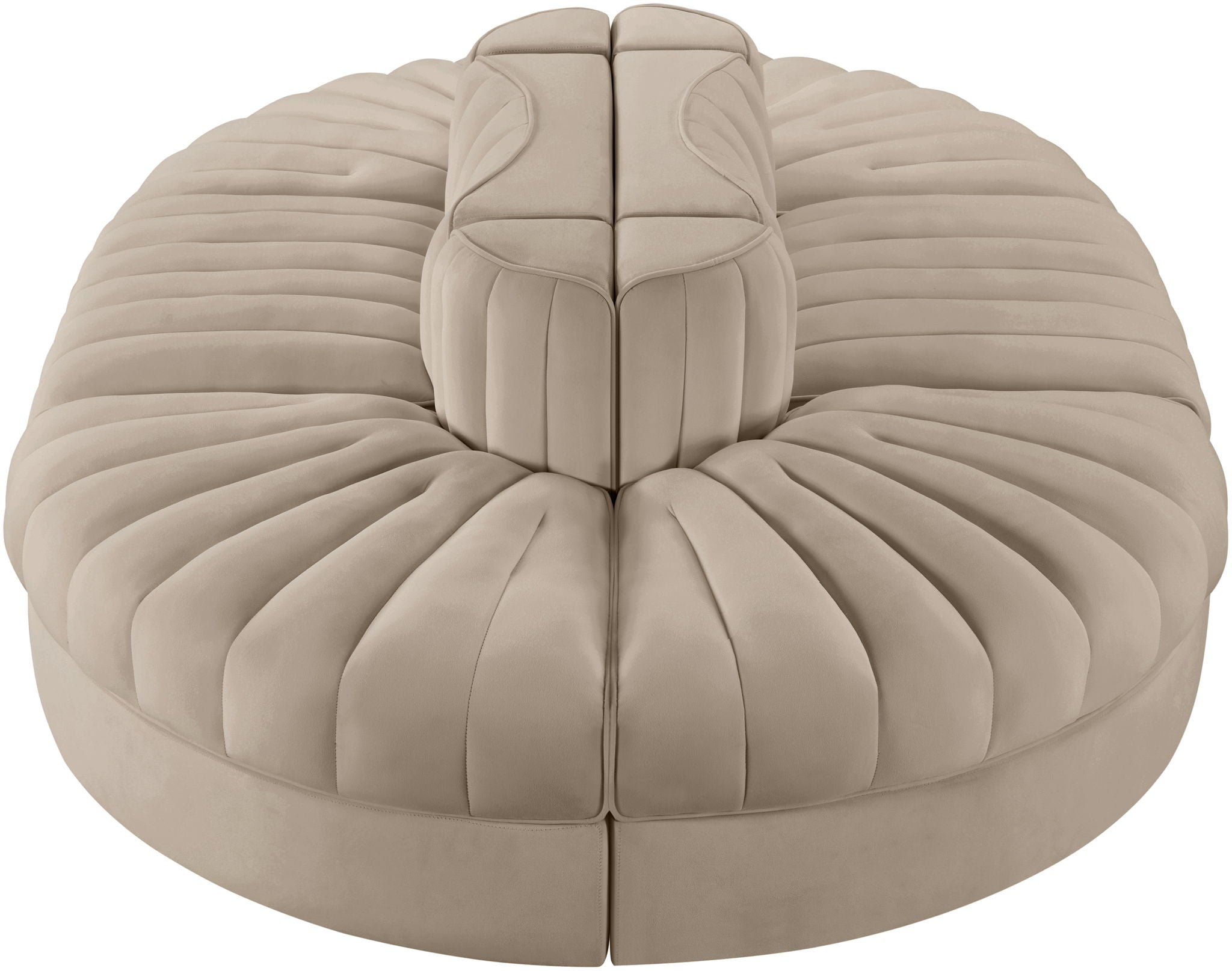 Rummi - Oval Velvet Performance Fabric Upholstered 6 Piece Modular Sectional - Urban Living Furniture (Los Angeles, CA)