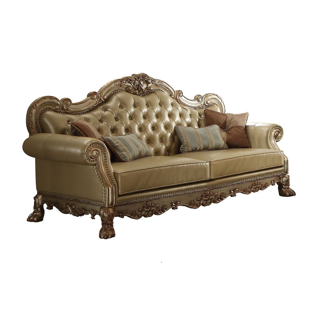 Dresden - Sofa - Bone PU & Gold Patina - Urban Living Furniture (Los Angeles, CA)