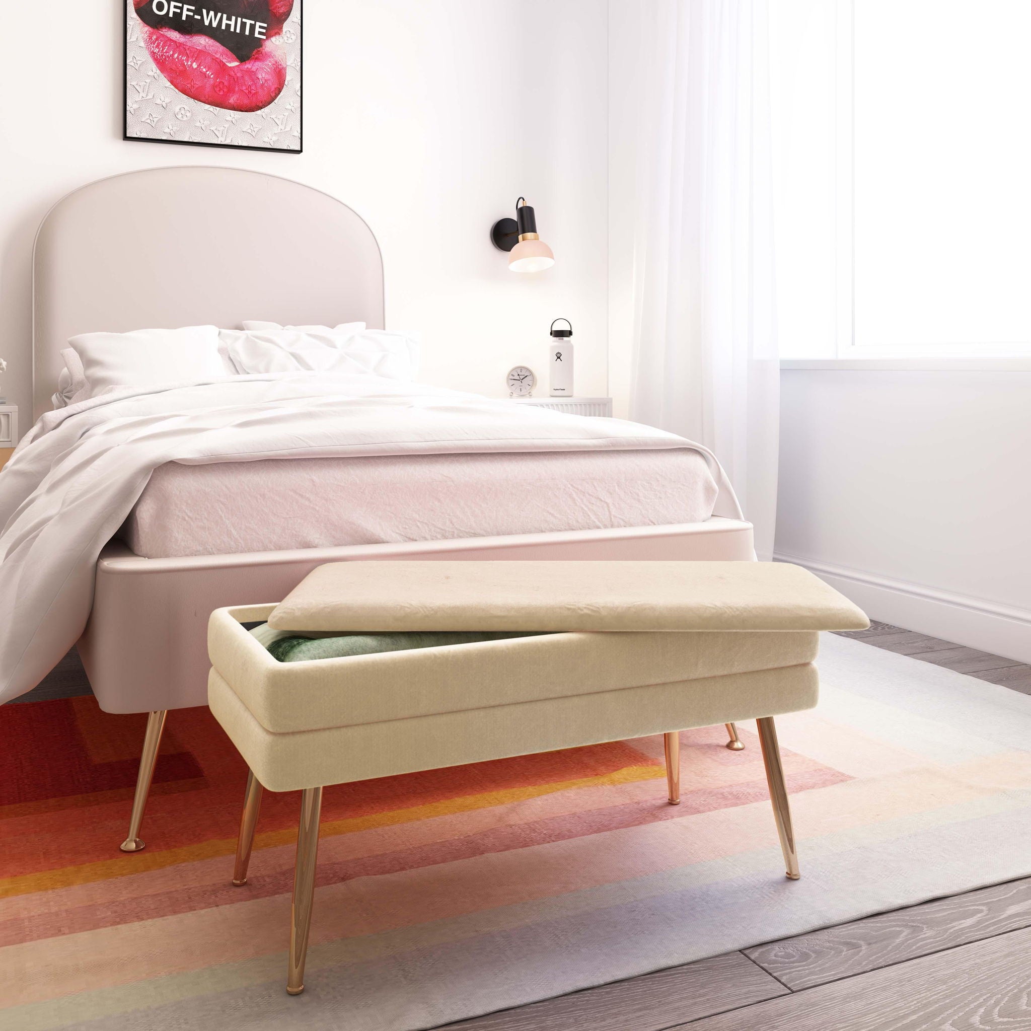 Ziva - Velvet Storage Bench - Urban Living Furniture (Los Angeles, CA)
