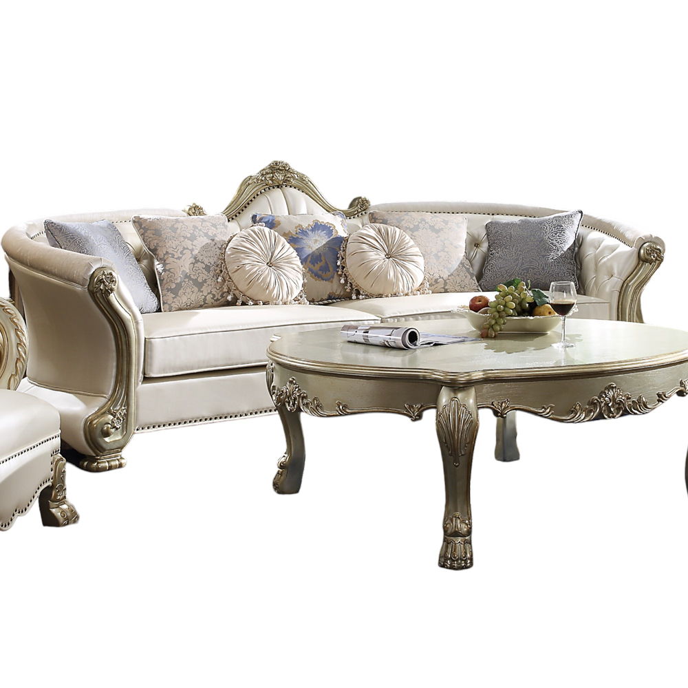 Dresden II - Sofa - Pearl PU & Gold Patina - Urban Living Furniture (Los Angeles, CA)
