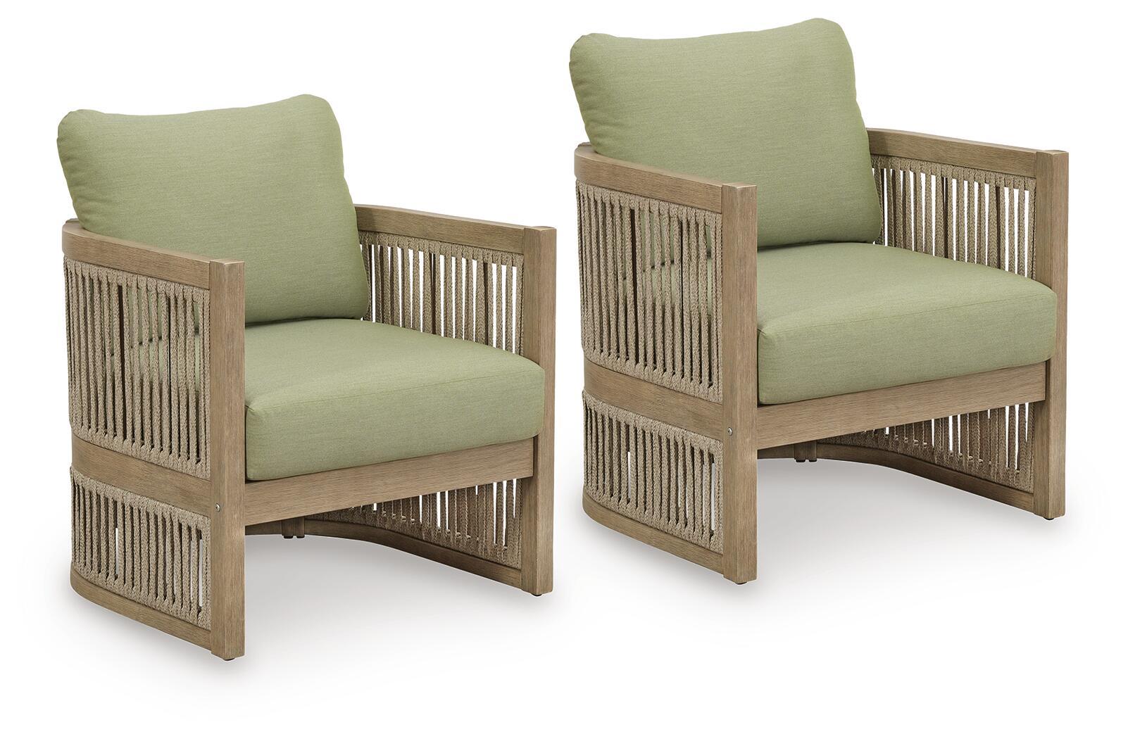 Serena Shores - Lounge Chair With Cushion (Set of 2) - Beige / Green - Urban Living Furniture (Los Angeles, CA)