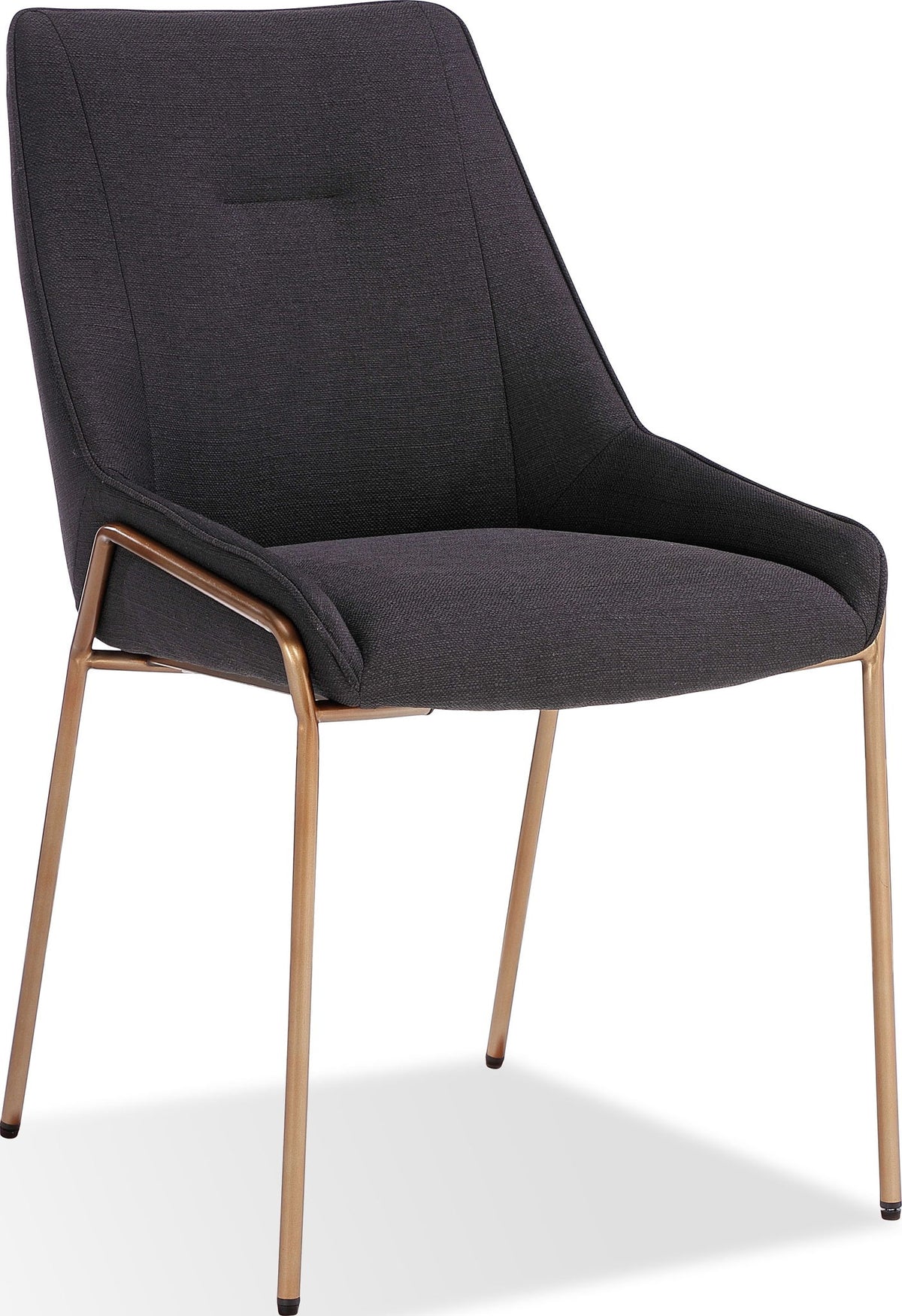 Sunrise - Cyrus Fabric Upholstered Dining Chair (Set of 2) - Coal And Brushed Bronze Metal